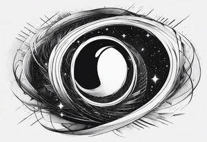 a geometric representation of a black hole tattoo idea