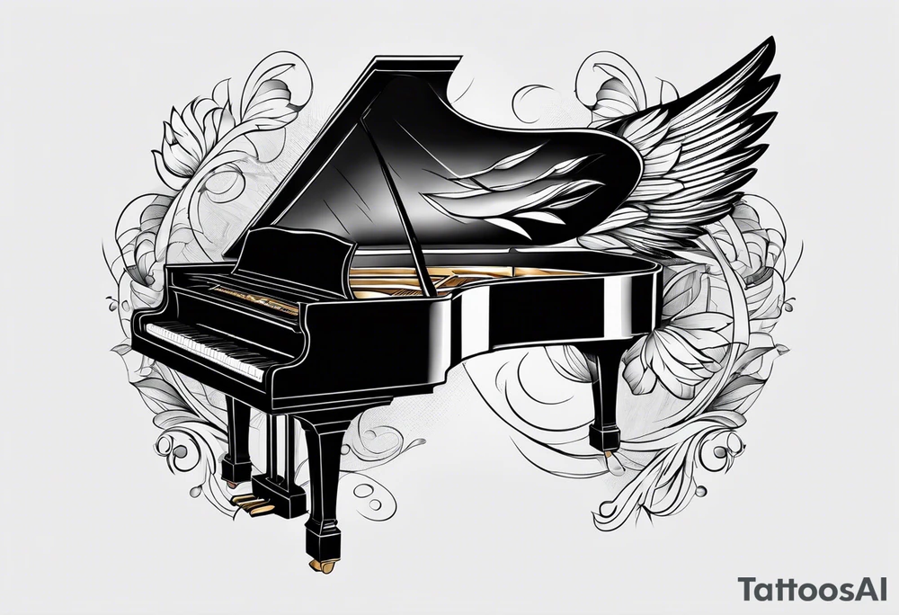 wing piano tattoo idea