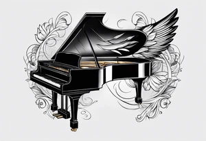 wing piano tattoo idea