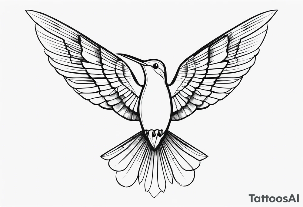 Hummingbird wings spread tattoo idea