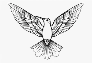 Hummingbird wings spread tattoo idea