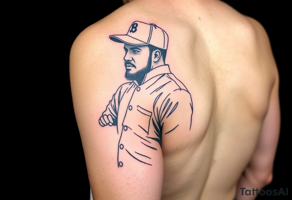 Baseball umpire wearing a chef outfit arm tattoo tattoo idea
