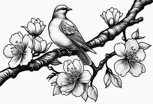Cherry blossom with 3 doves tattoo idea