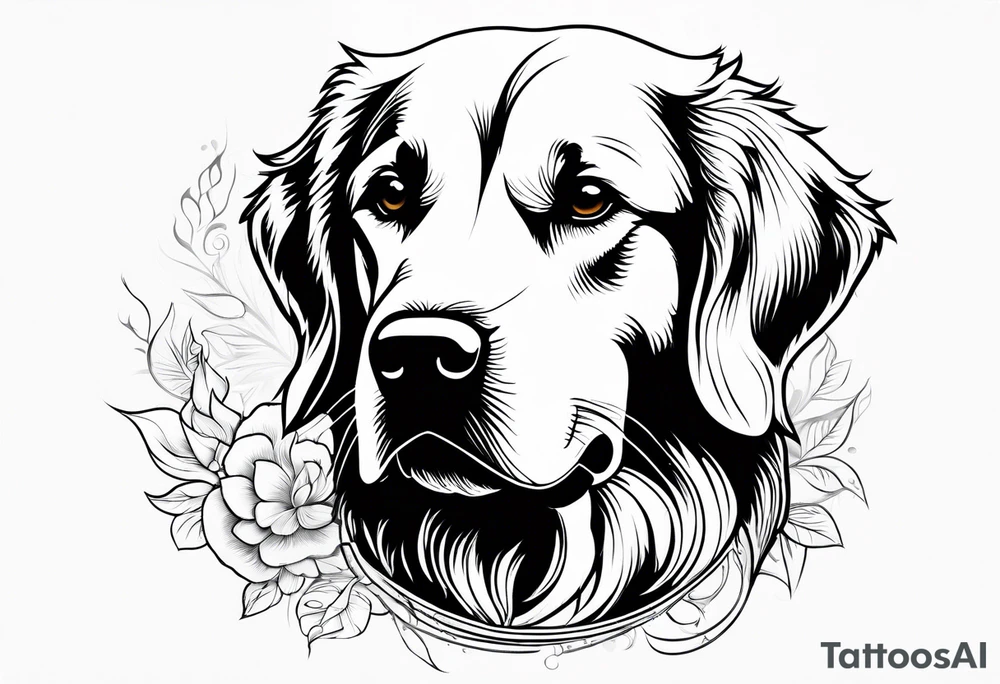 Golden retriever tattoo idea