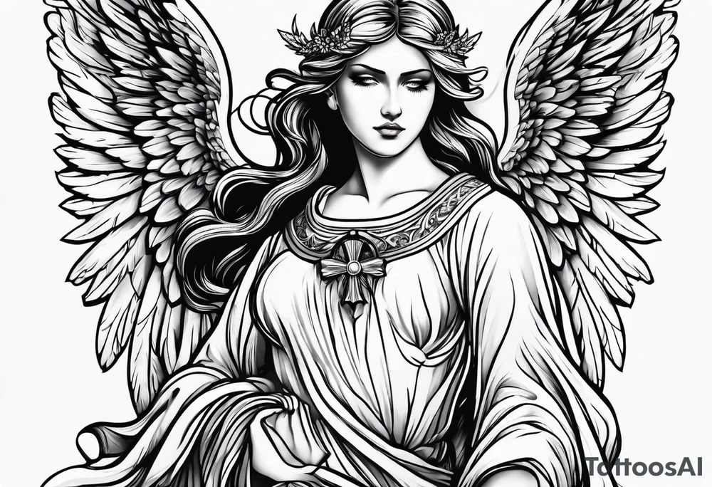 Sexy guardian angel tattoo idea