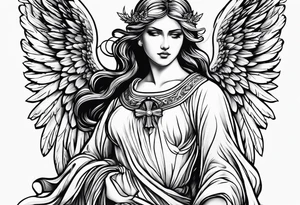 Sexy guardian angel tattoo idea