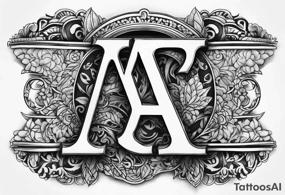A headband with the letters A R in the middle tattoo idea
