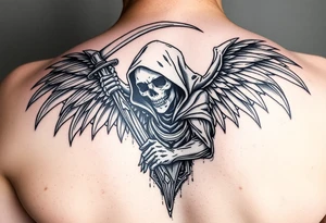 Grim reaper the fallen angel tattoo idea