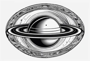 Spinning Saturn on your finger tattoo idea