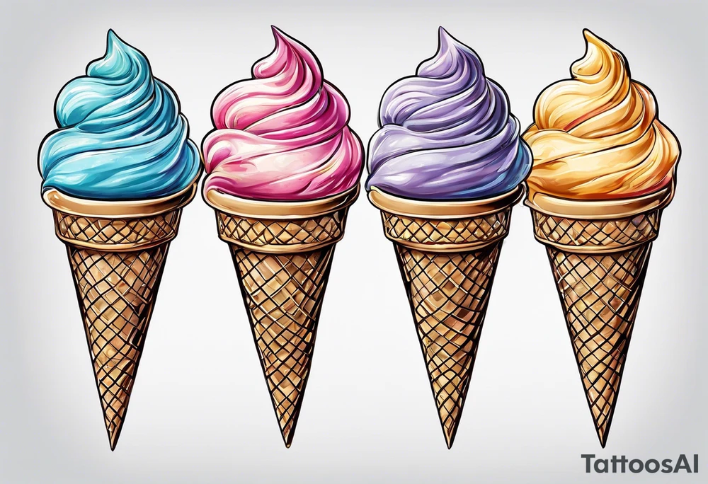 ice cream cone with small heart on it somewhere. tattoo idea