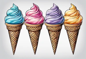 ice cream cone with small heart on it somewhere. tattoo idea
