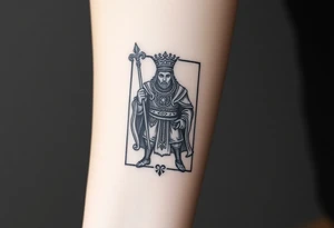 King's card as a warrior, more realistic tattoo idea