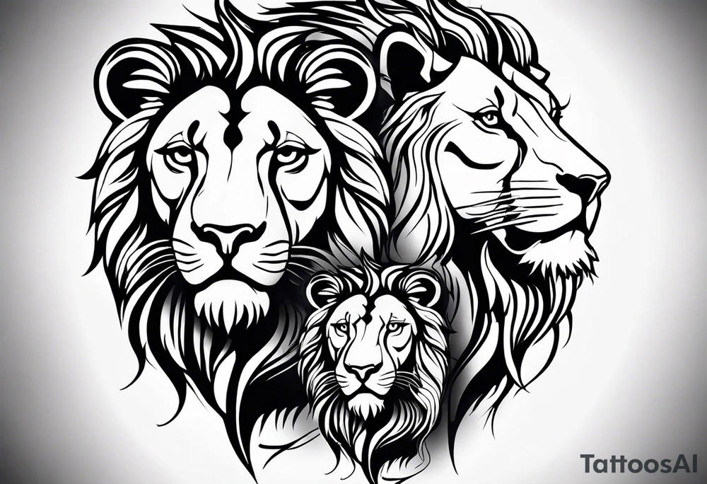 Male and Female. Lions. Power and love. One protecting the other tattoo idea