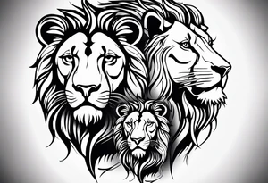 Male and Female. Lions. Power and love. One protecting the other tattoo idea
