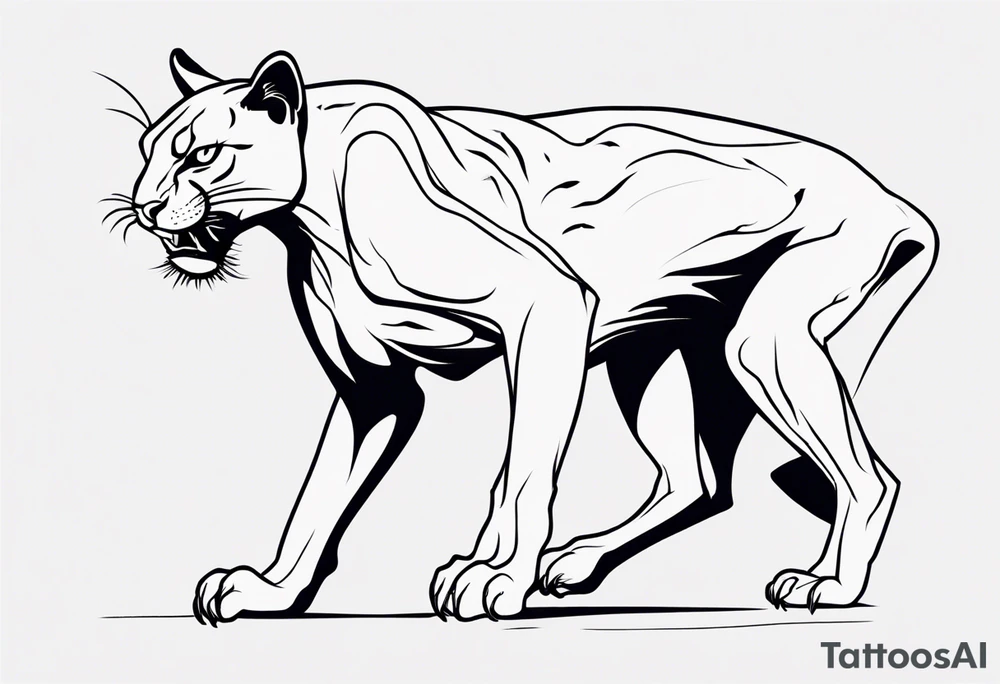 A black puma looking vicious. I want to see his whole body tattoo idea