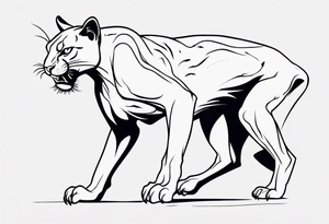 A black puma looking vicious. I want to see his whole body tattoo idea
