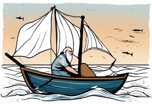 The Old Man and the Sea by Ernest Hemingway tattoo idea