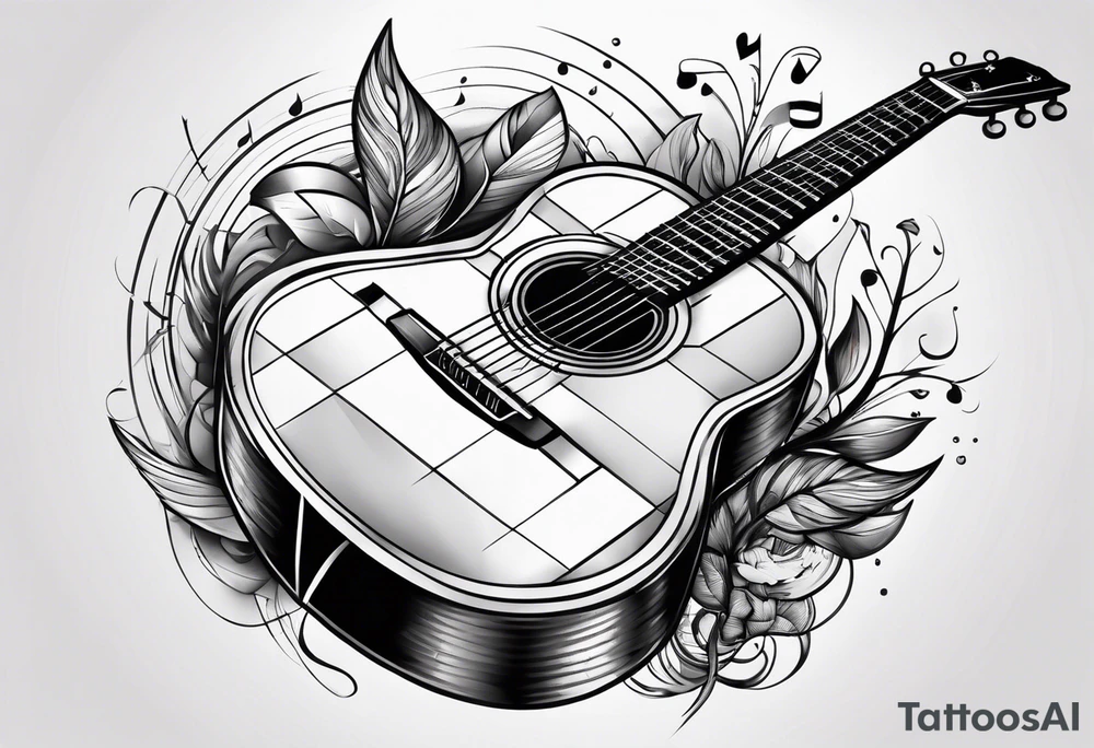 something with music and guitar tattoo idea