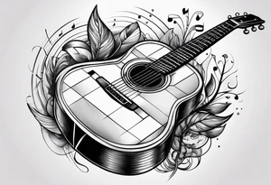 something with music and guitar tattoo idea