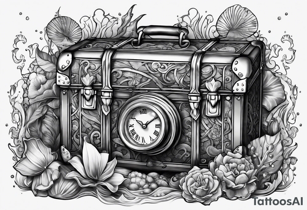 underwater treasure tattoo idea
