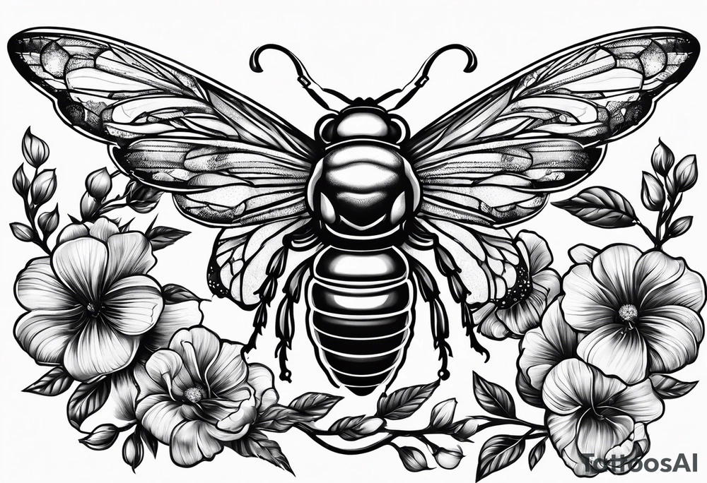 Beetender engel mit Banner tattoo idea