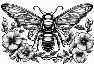 Beetender engel mit Banner tattoo idea