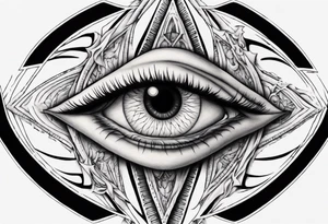 Eye with two irises from the band Tool, inside a heptagram tattoo idea