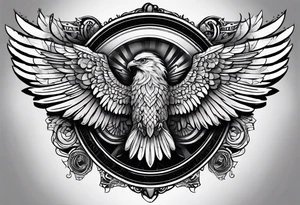 Wings with the word Glenn in between tattoo idea