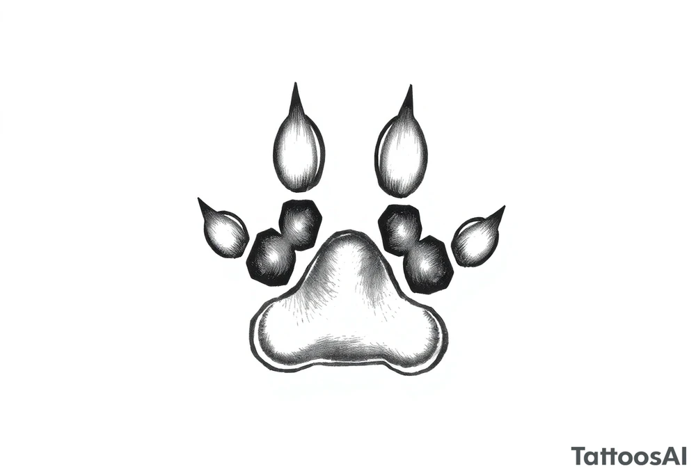 dog paw print tattoo idea