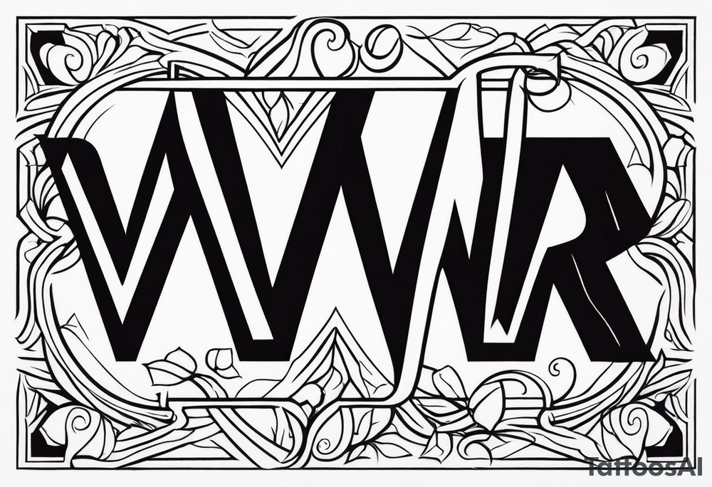 the letters A W R tattoo idea
