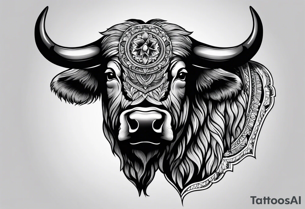 Buffalo head tattoo idea