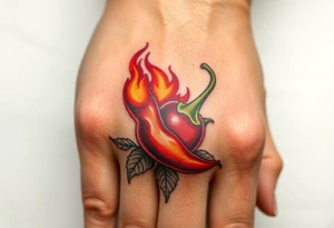 Chili pepper and fire tattoo idea