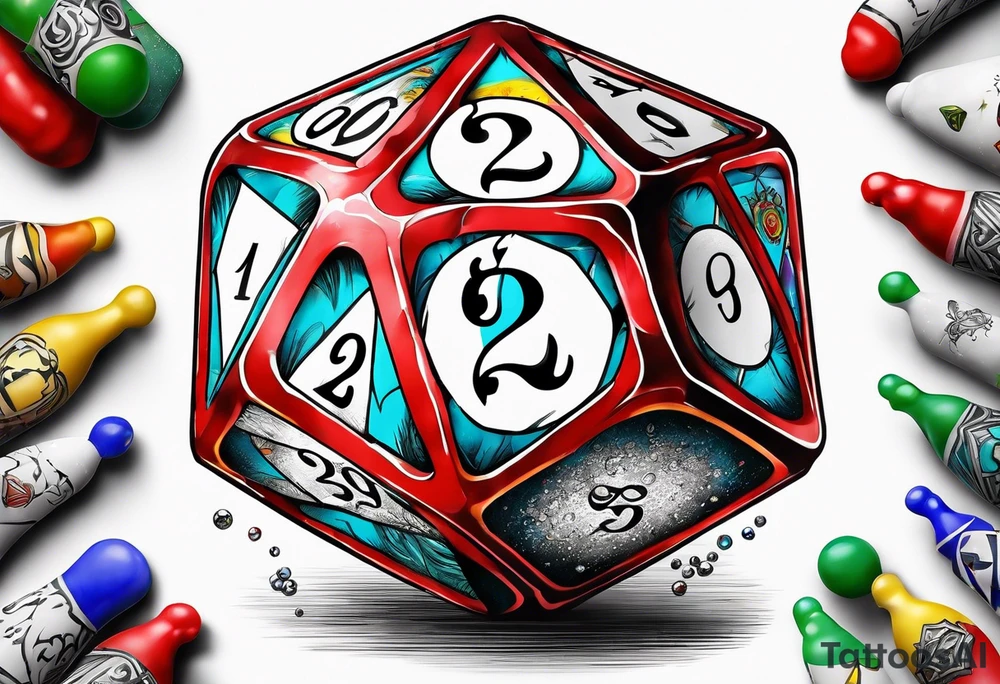 a twenty sided die tattoo idea