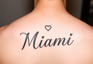 stylized names of wedding couple getting married in miami tattoo idea