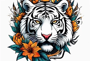 tiger in  the bushes tattoo idea