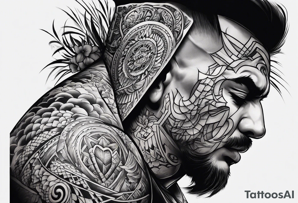 extreme anger pain on elbow tattoo idea