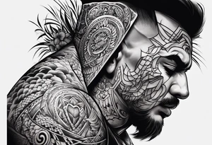extreme anger pain on elbow tattoo idea