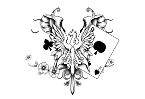 Poland symbol and poker cards Add casino money to it. tattoo idea