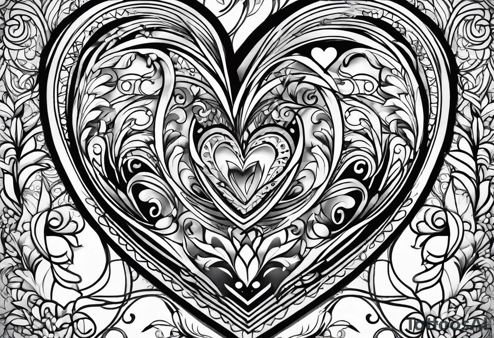 Heart pattern tattoo idea