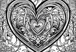 Heart pattern tattoo idea