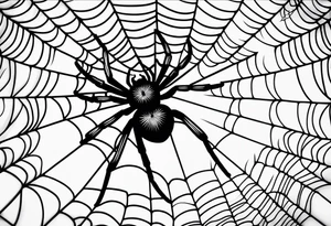 Spider web with spider on arm tattoo idea