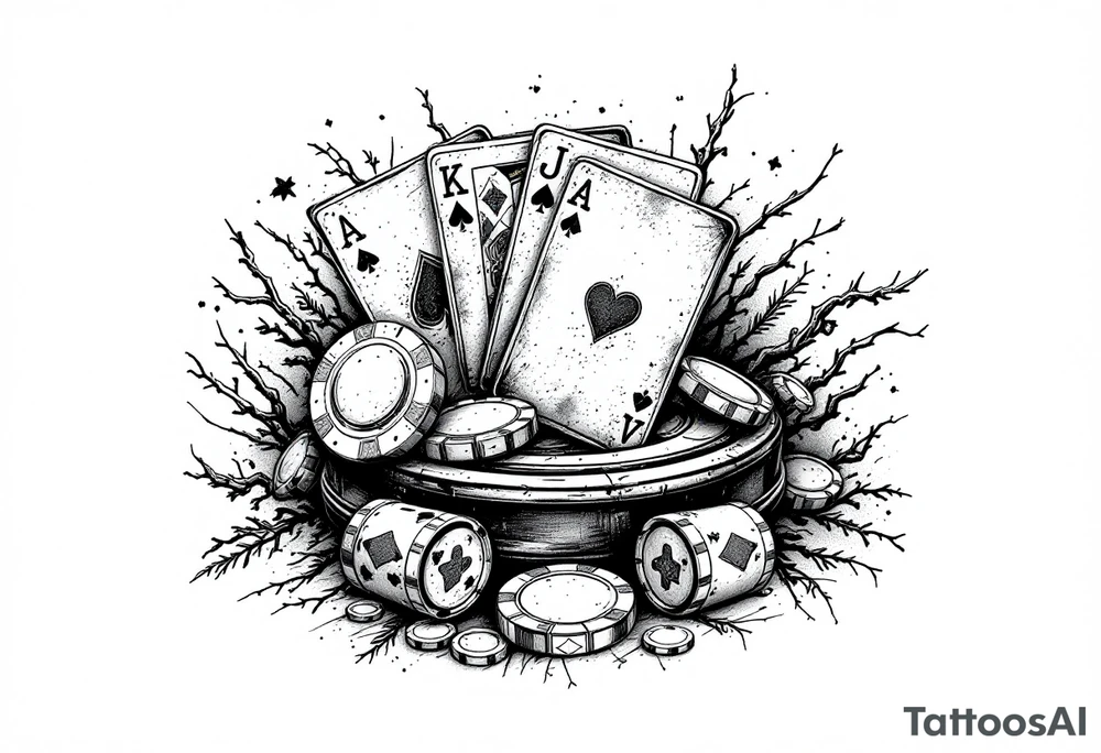 About casino with cards and games in casino tattoo idea