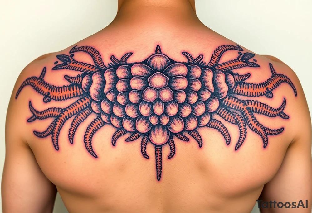 Sea life honey comb tattoo idea