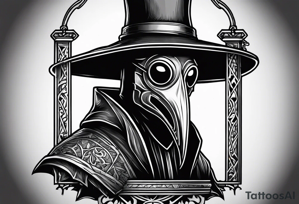 plague doctor, lantern tattoo idea