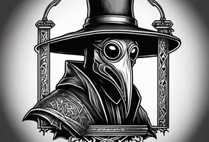 plague doctor, lantern tattoo idea