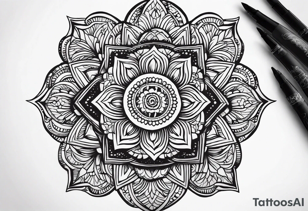 cute mandala tattoo idea
