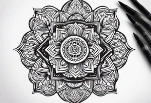 cute mandala tattoo idea
