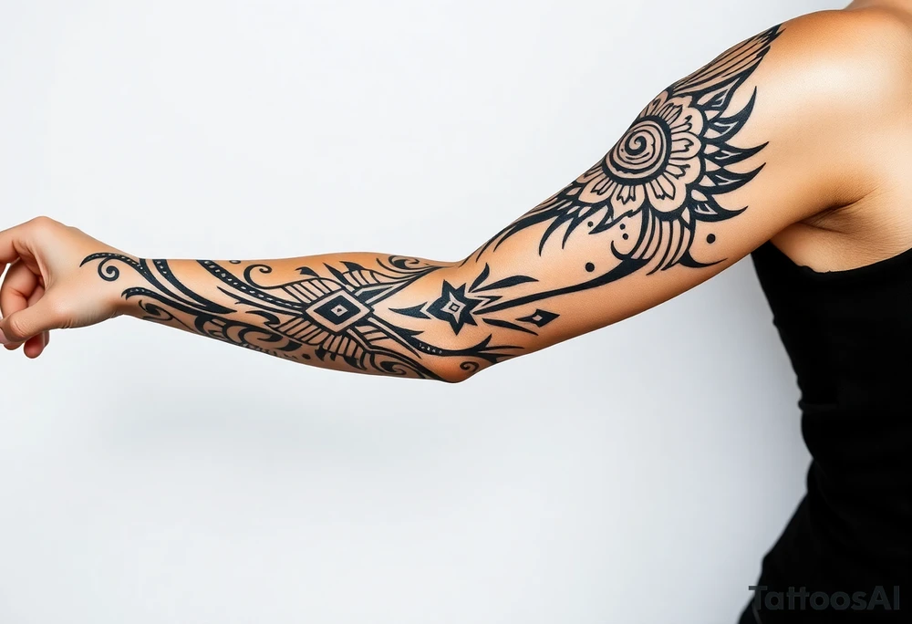 shaman and indian style tattoo idea