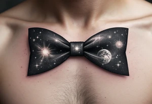 A bow tie made up of a universe tattoo idea