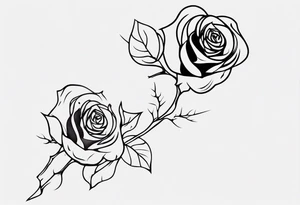 bleeding rose, tall, simple, one line tattoo idea